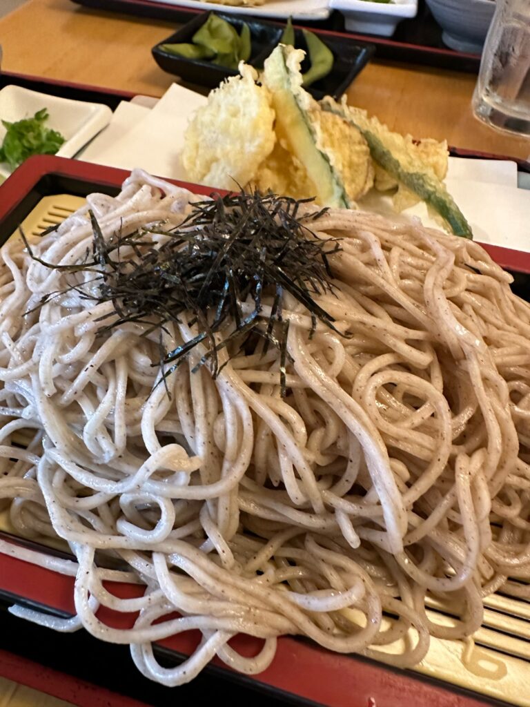 Close up of i-naba noodles.